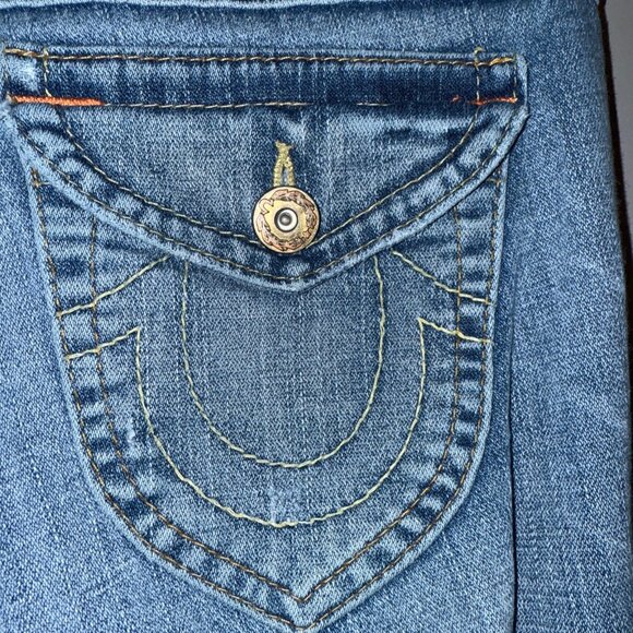 True Religion Womens Skinny Blue Jeans Denim Legging Sz Low 29”W x 30”L W Flaps - Picture 5 of 8